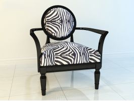 Zebra Accent Chair 3d model preview