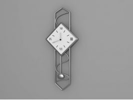 Stainless Steel Wall Clock 3d model preview