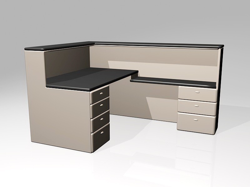 Office Furniture Reception Desk 3d rendering
