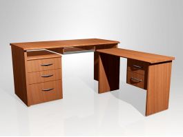 L shaped Computer Desk 3d preview