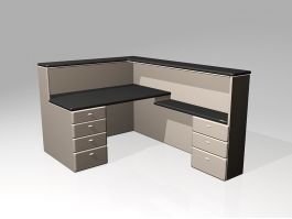 Office Furniture Reception Desk 3d model preview