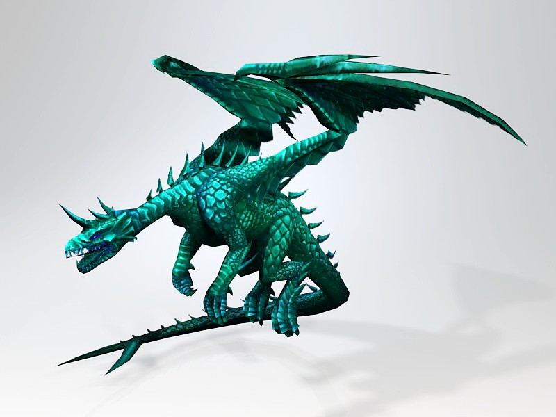 Blue Dragon 3d rendering