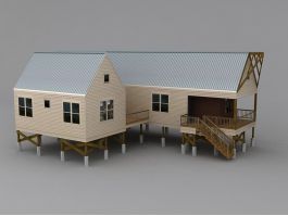 Low Poly Rural Country House 3d preview
