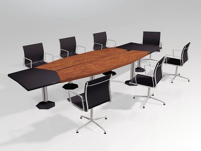 Conference Room Table and Chairs 3d rendering