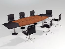 Conference Room Table and Chairs 3d model preview