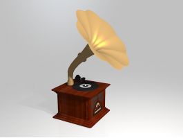 Antique Gramophone Record Player 3d model preview