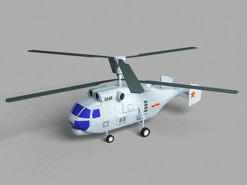 Kamov Ka-27 Military Helicopter 3d rendering