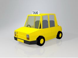 Low Poly Taxi Car 3d preview