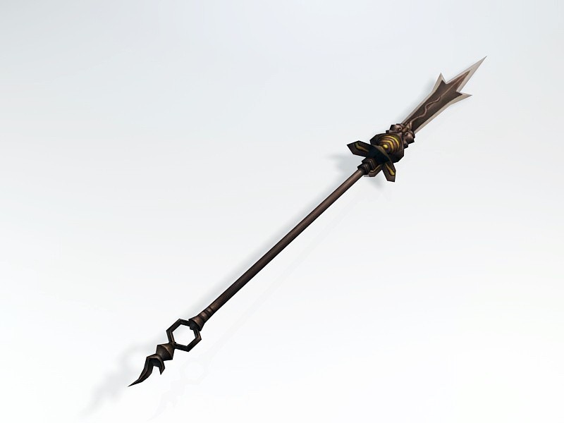 Antique Halberd weapon 3d rendering