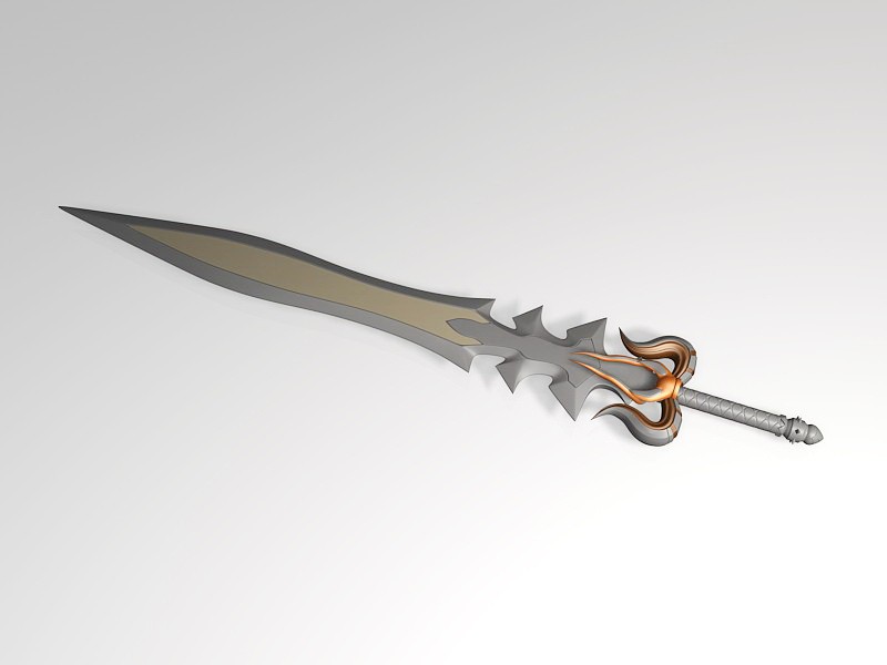 Demon Blade Sword 3d rendering