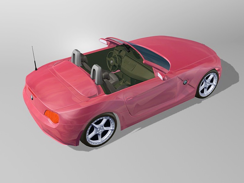 BMW Z4 Red Convertible 3d rendering