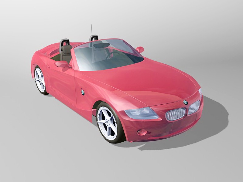 BMW Z4 Red Convertible 3d rendering