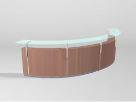 Curved Reception Counter 3d preview