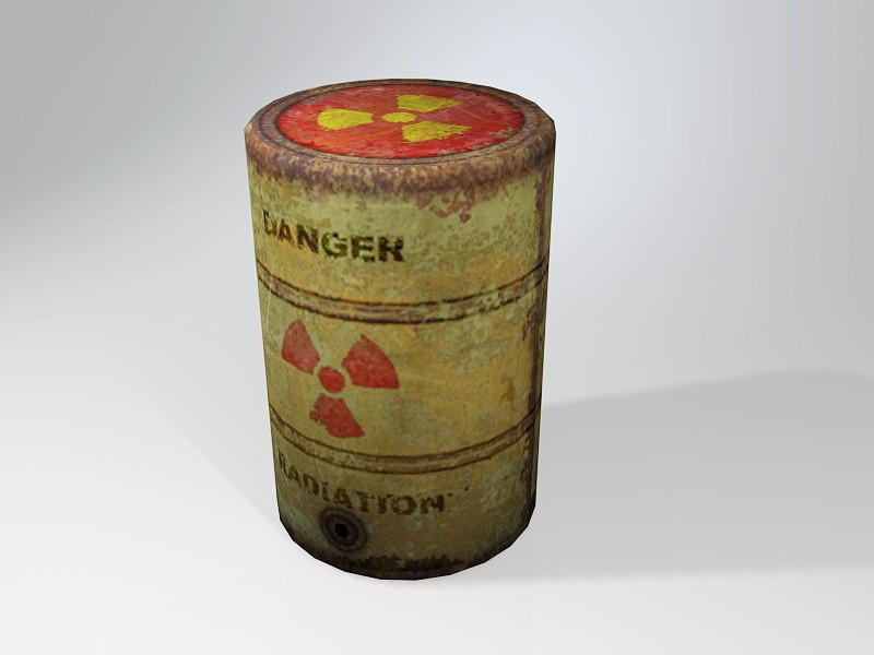 Radioactive Waste Barrel 3d rendering