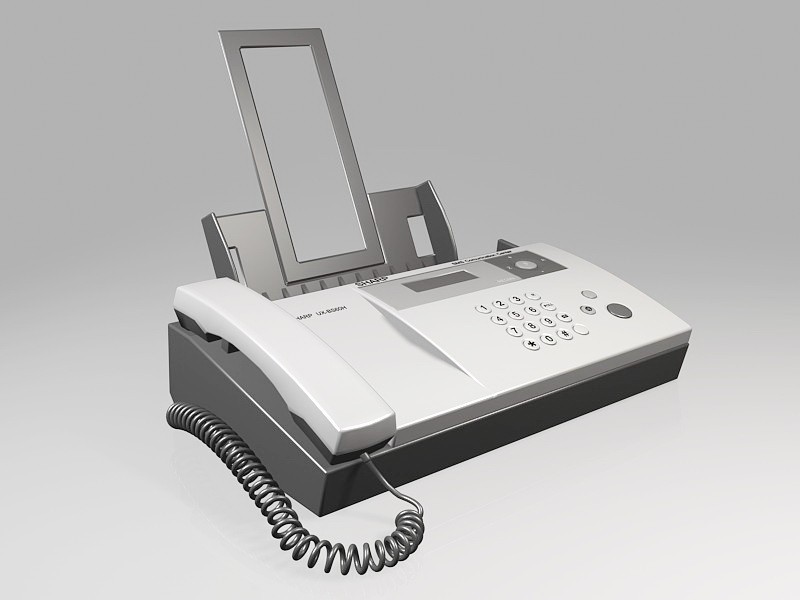 Sharp Fax Machine 3d rendering