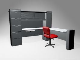Home Office Computer Desk 3d model preview