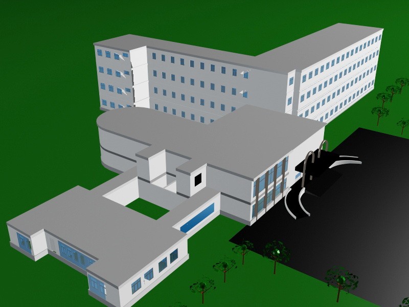 Modern Factory Office Buildings 3d rendering