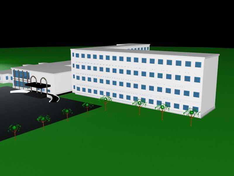 Modern Factory Office Buildings 3d rendering