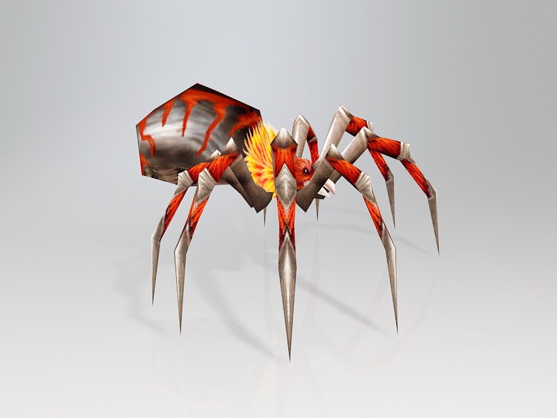 Giant Red Spider 3d rendering