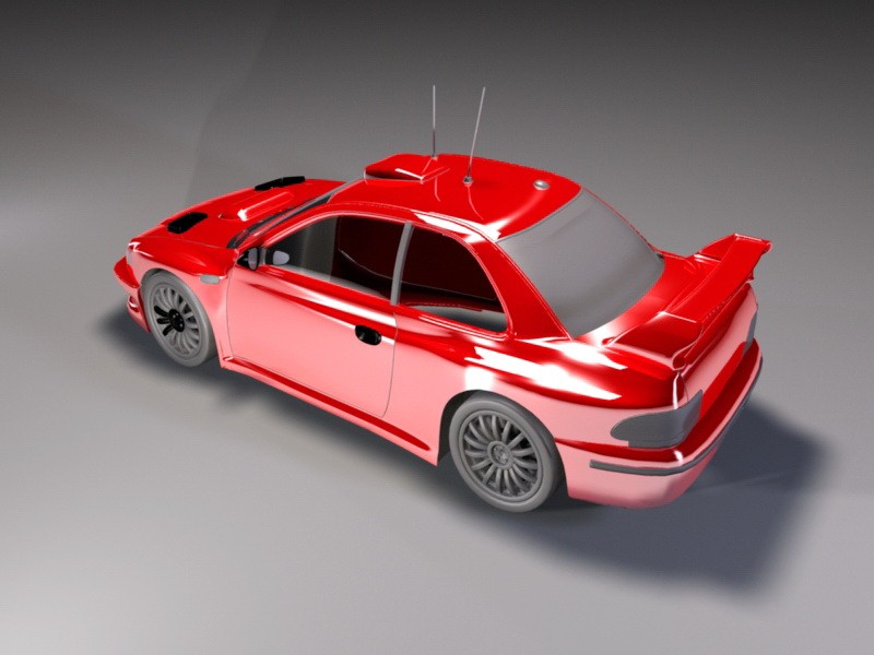 Red Race Car 3d rendering