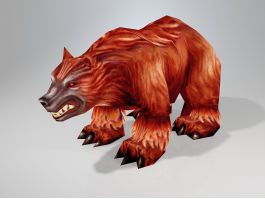 Low Poly Brown Bear 3d preview
