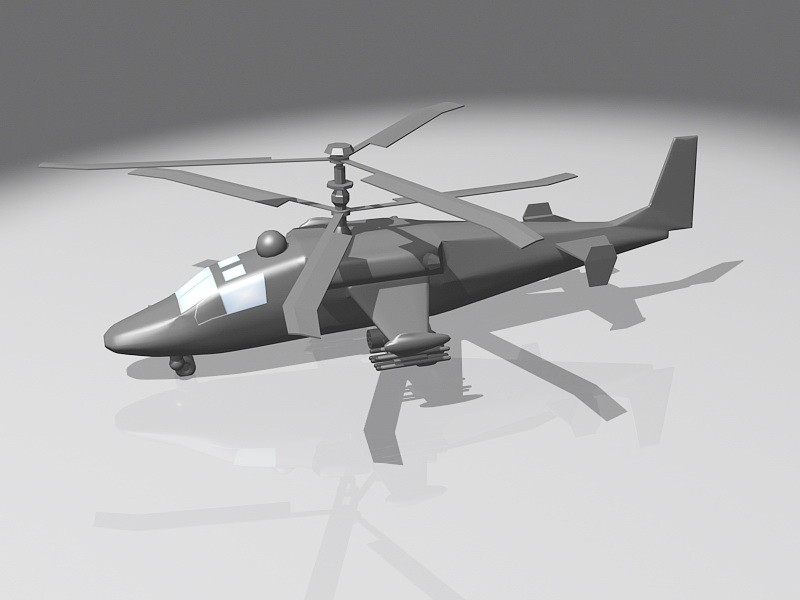 Ka-52 Alligator Attack Helicopter 3d rendering