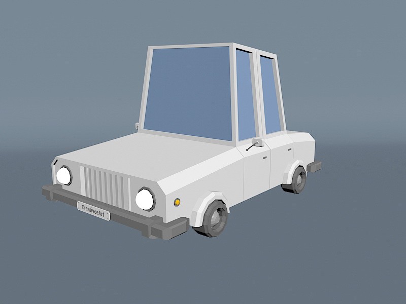 Low Poly Family Car 3d rendering