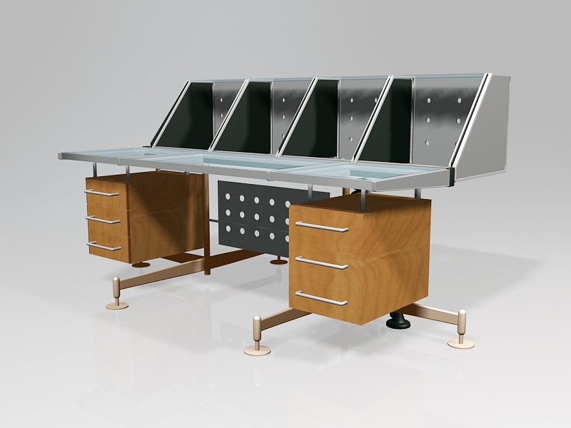 Metal Office Reception Desk 3d rendering