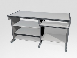 White Computer Desk with Keyboard Tray 3d preview