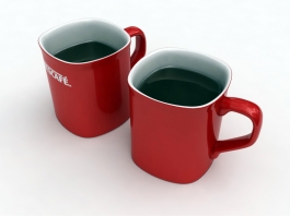 Nescafe Coffee Red Mugs 3d preview
