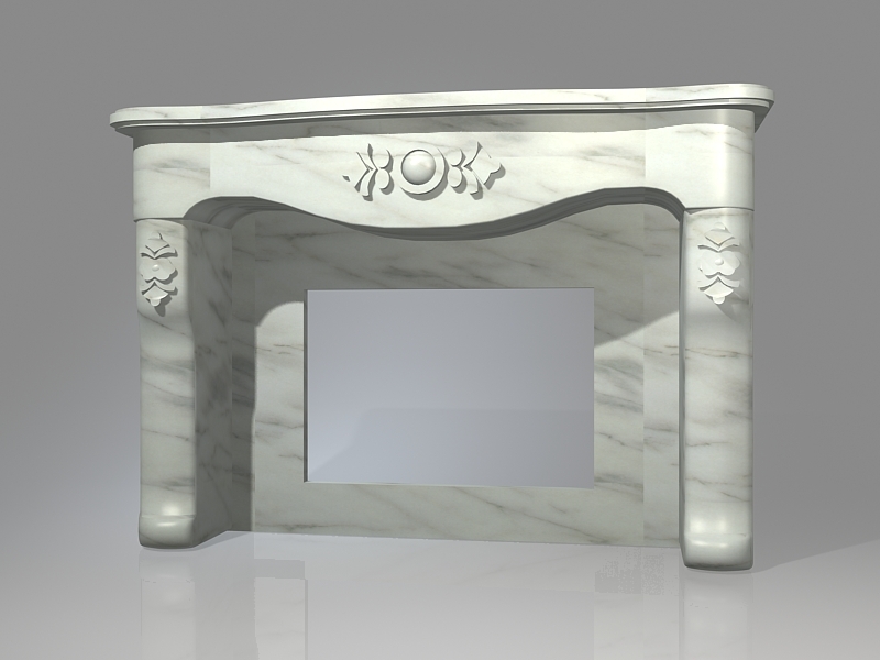 Marble Fireplace Mantel 3d rendering