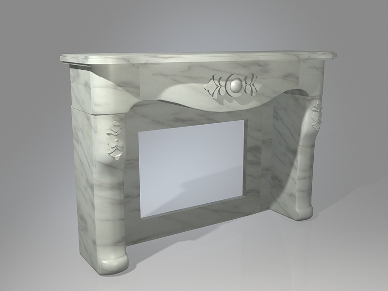 Marble Fireplace Mantel 3d rendering