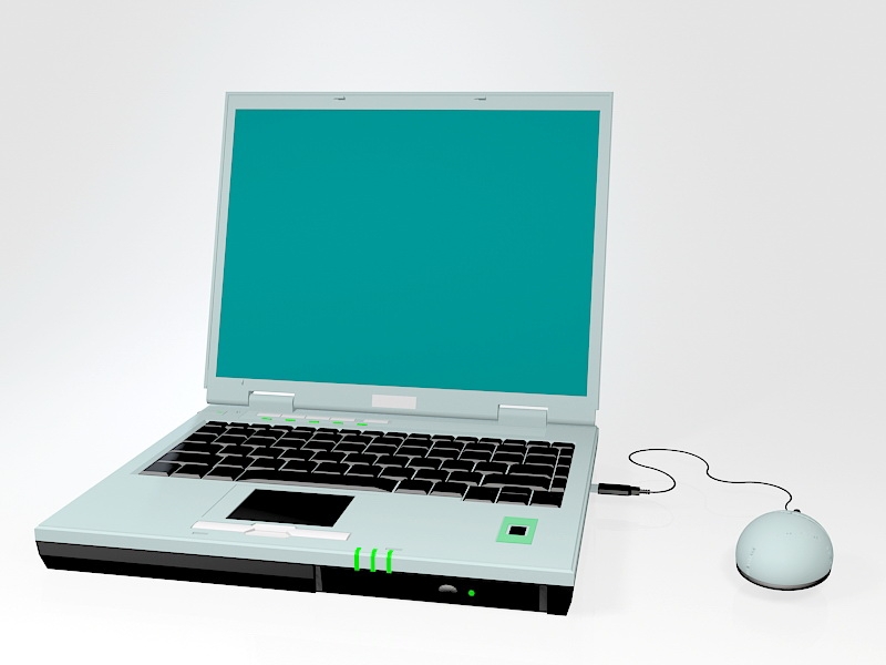 Old Asus Laptop 3d rendering