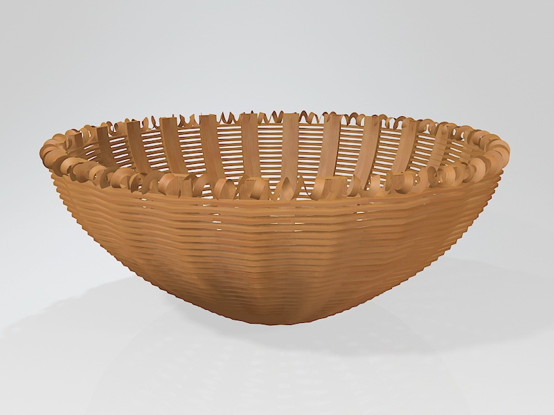 Hand Woven Basket 3d rendering