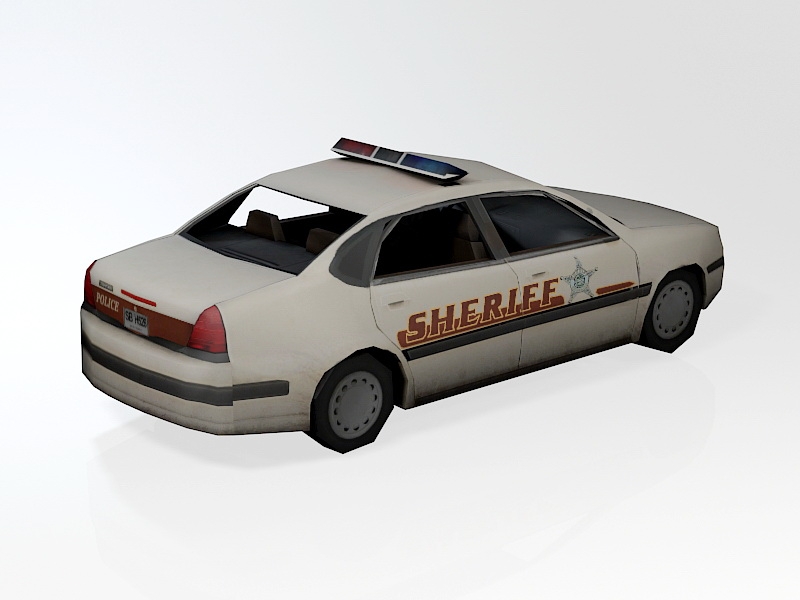 Low Poly Sheriff Car 3d rendering