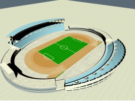 Track and Field Stadium 3d model preview