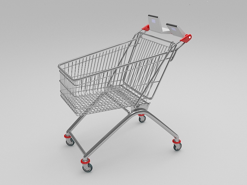 Wire Shopping Cart 3d rendering