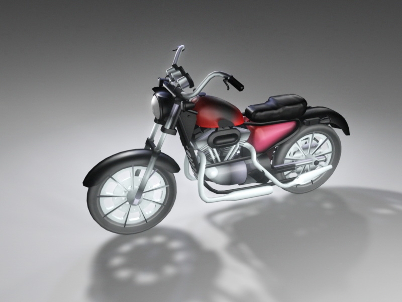 Red and Black Motorcycle 3d rendering