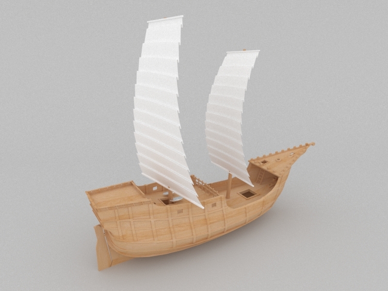 Ancient Merchant Ship 3d rendering