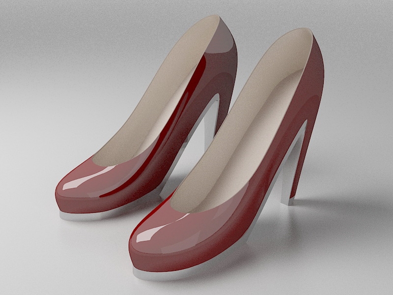 High Heels Platforms Shoes 3d rendering