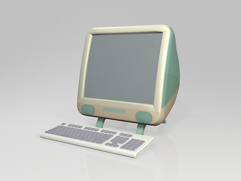 Old iMac Computer 3d rendering
