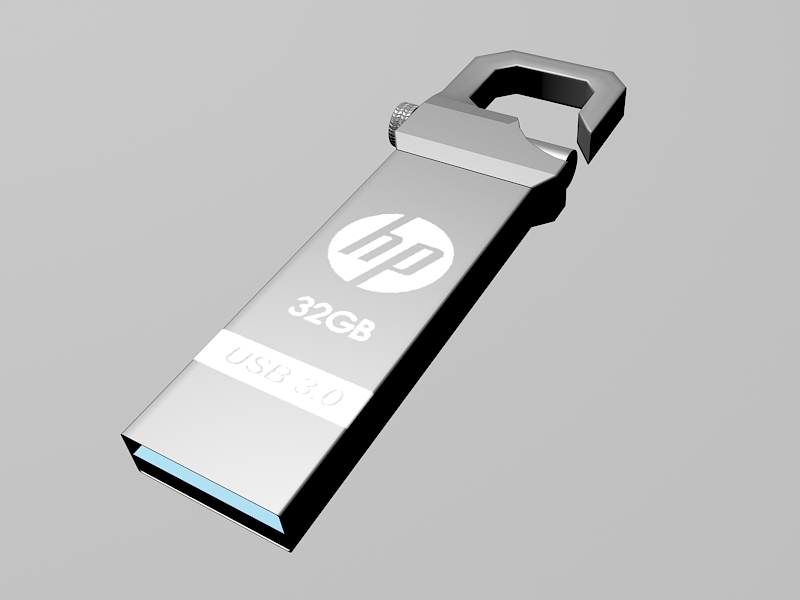Hp USB Flash Drive 3d rendering