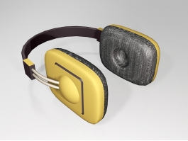 Yellow Audio Headphone 3d preview