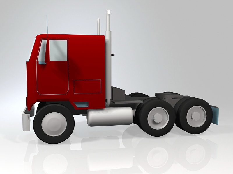Semi Truck Tractor 3d rendering