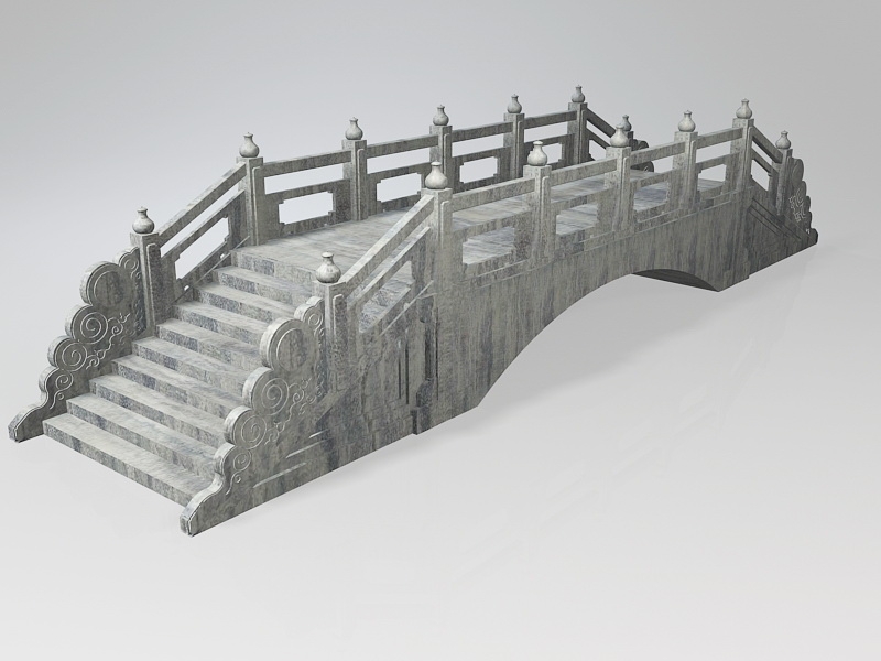 Stone Garden Bridge 3d rendering