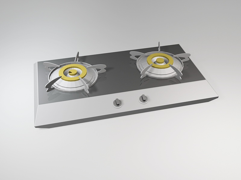 Gas Stove Cooktop 3d rendering