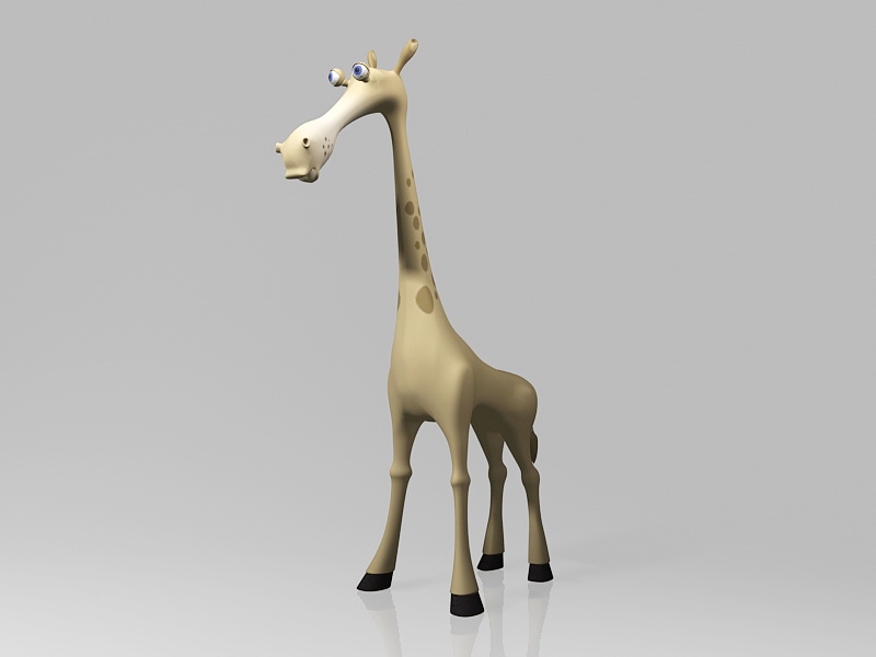 Cute Cartoon Giraffe 3d rendering