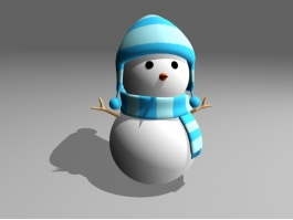 Cute Cartoon Snowman 3d preview
