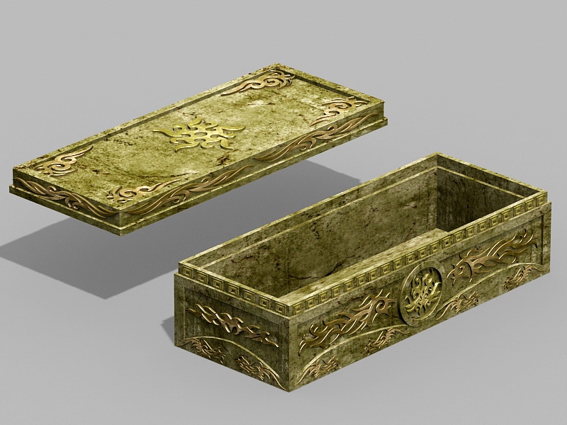 Stone Coffin Sarcophagus 3d rendering