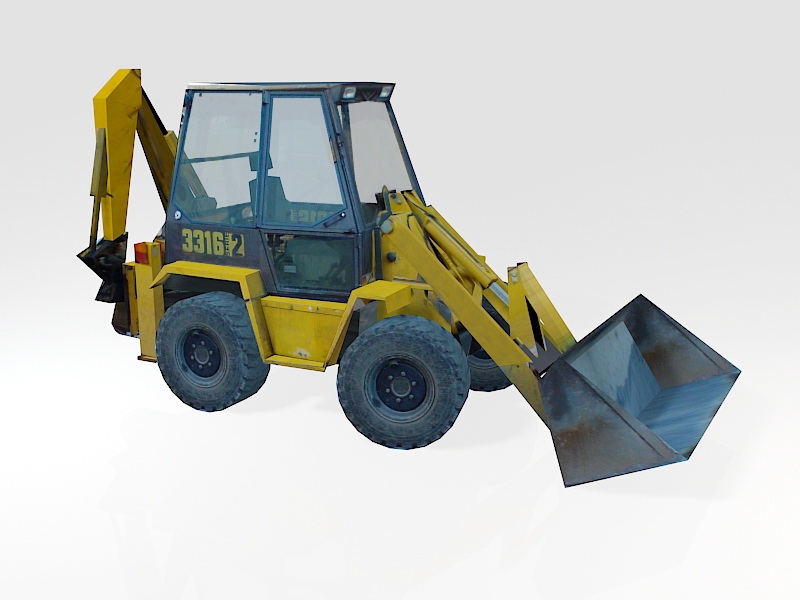 Low Poly Bulldozer 3d rendering